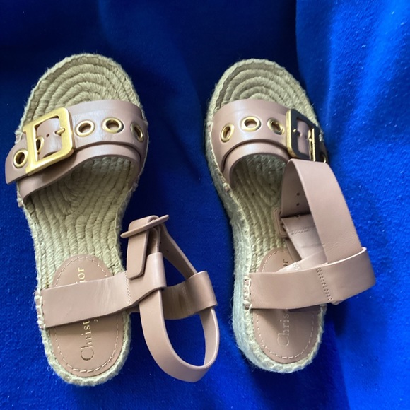 CHRISTIAN DIOR ESPADRILLE PLATFORM SANDALS - Picture 2 of 7